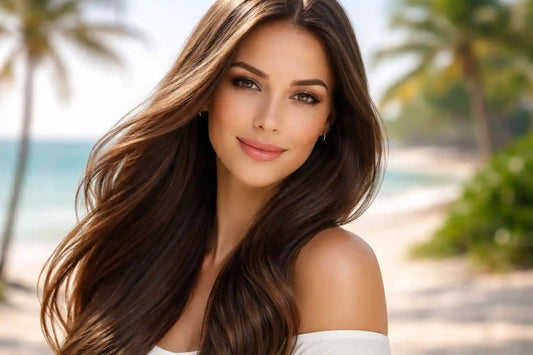 Frizz Control Treatment with Hair Cryotherapy showing smooth, humidity-resistant hair in Australian climate.